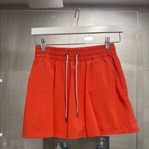 Vuori Orange Drawstring Skirt Set Bottom